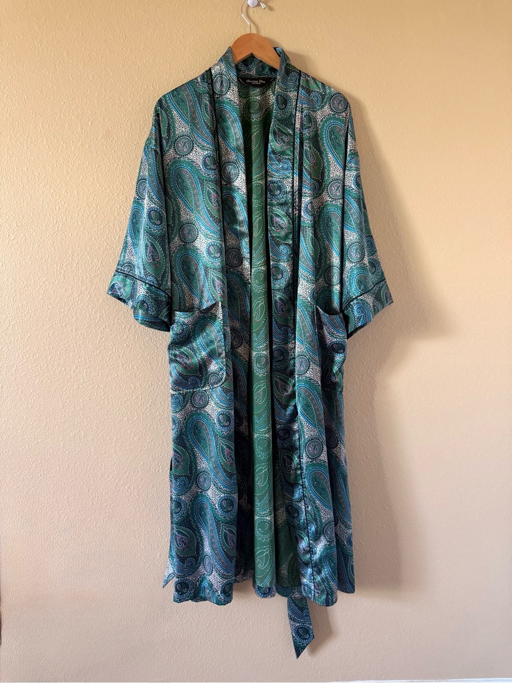 Vintage Christian Dior Monsieur Paisley Satin Robe
